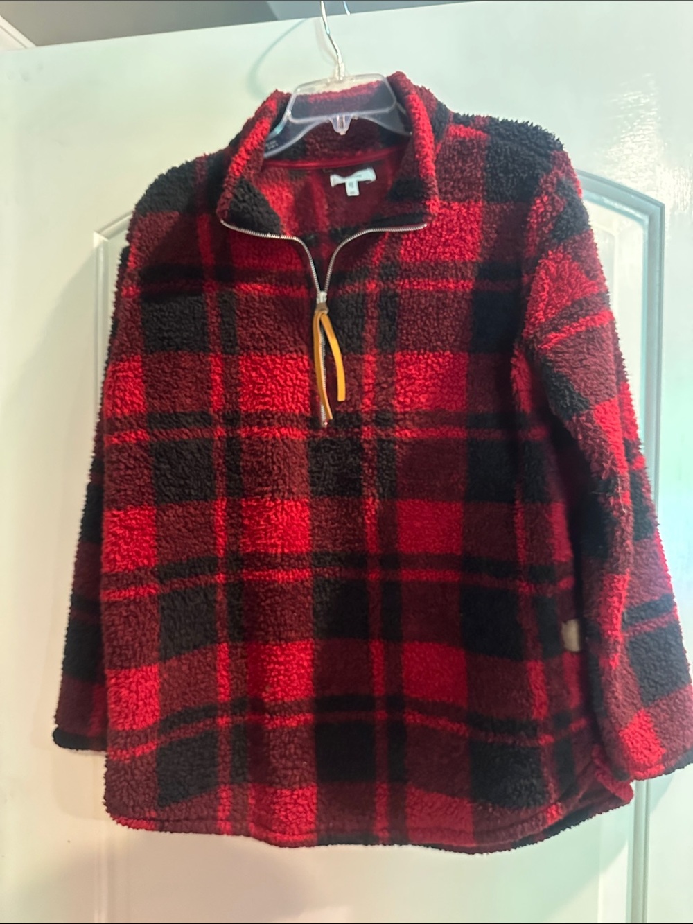 Maurices Red and Black Sherpa Pullover